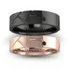 Nowoczesny minimalizm -Obrączki ślubne z różowego i czarnego złota z czarnymi brylantami