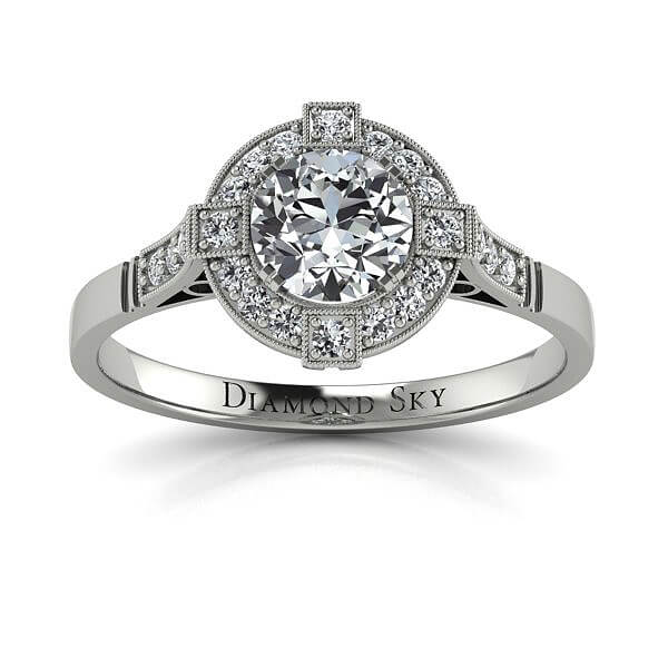 Królewski szyk - Pierścionek zaręczynowy z platyny z diamentem