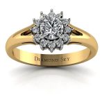 Wiosenny urok - Pierścionek zaręczynowy z dwukolorowego złota z diamentami