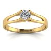 Nowoczesna linia - Pierścionek zaręczynowy z żółtego złota, próba 585, diament