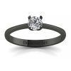 Nowy styl - Klasyczny pierścionek zaręczynowy z czarnego złota z diamentem
