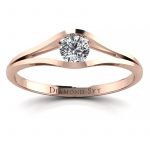 Nowoczesna forma - Pierścionek Diamond Sky, różowe złoto, diament