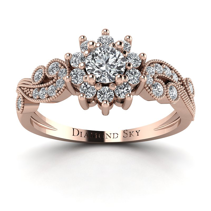 Pełen wdzięk - Pierścionek Diamond Sky z różowego złota z diamentami