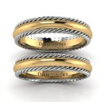 Wielka namiętność - Obrączki ślubne z dwukolorowego złota, 3mm, 4mm