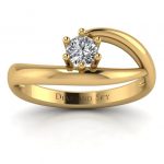 Fantazyjna klasyka - Pierścionek zaręczynowy Diamond Sky, żółte złoto, diament