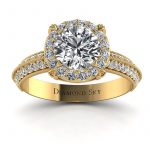 Królewska elegancja - Pierścionek zaręczynowy Diamond Sky, żółte złoto, diamenty