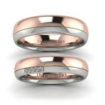 Nowy blask - Półokrągłe obrączki ślubne z różowego i białego złota z diamentami