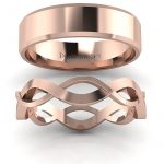 Związani miłością - Obrączki ślubne z różowego złota, 4,5mm, 6mm