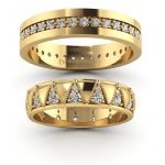 Tajemniczość diamentów - Obrączki ślubne z żółtego złota z diamentami