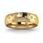Diamentowe niebo - Obrączka ślubna z żółtego złota z brylantami