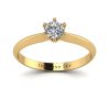 Czarujący minimalizm - Klasyczny pierścionek z żółtego złota z brylantem