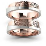 Obrączki biometryczne - Nowoczesne obrączki ślubne z białego i różowego złota, 5,7mm