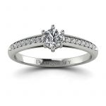 Klasycznie piękny - Pierścionek zaręczynowy Diamond Sky, złoto palladowe, diamenty