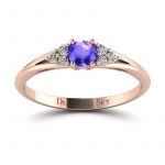 Wytworna elegancja - Pierścionek zaręczynowy Diamond Sky, różowe złoto, tanzanit