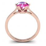 Diamentowy urok – Pierścionek zaręczynowy Diamond Sky z różowego złota z różowym szafirem_2