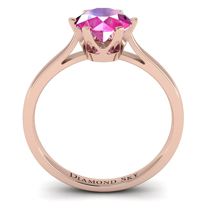 Diamentowy urok – Pierścionek zaręczynowy Diamond Sky z różowego złota z różowym szafirem_rzut boczny